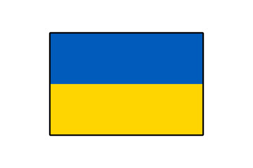 A vibrant flag representing Ukraine features two horizontal stripes, blue on the top and yellow on the bottom, symbolizing the sky and wheat fields, respectively.