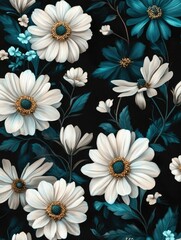 Close-up of flowers on black background