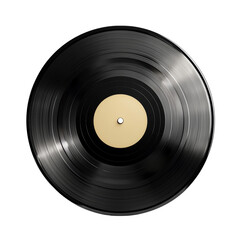 Obraz premium Close up of a black vinyl record on a black background