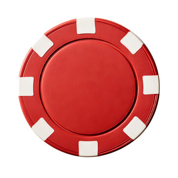 recommend clip art: A vibrant red poker chip with white accents, perfect for casino-themed designs and gambling-related content.