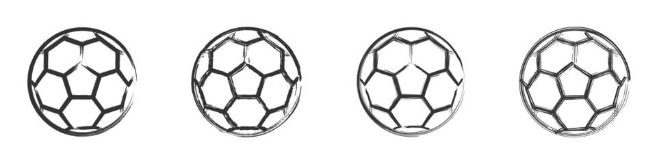 Obraz premium Hand-drawn soccer ball icon with a sketch style. Perfect for sports, football branding, or team logos. Vector illustration.