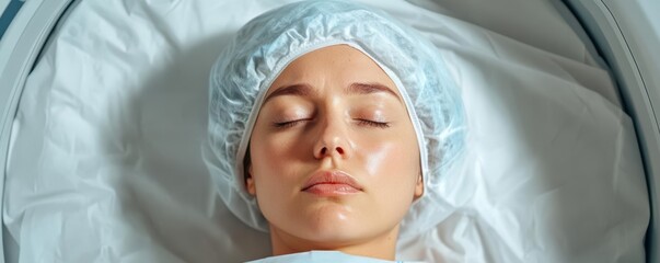 Patient undergoing MRI scan, focused on brain stroke detection, advanced medical imaging technology, MRI stroke scan, diagnostic tools