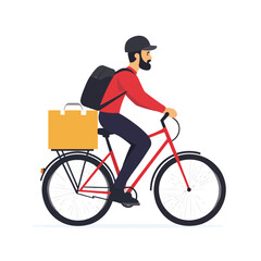 Obraz premium A man delivering a parcel on bike