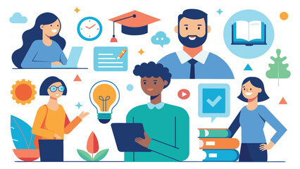 Fototapeta premium Educational and self development concept illustration