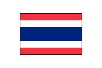 This artwork displays the national flag of Thailand, featuring horizontal stripes of red, white, and blue. The vibrant colors symbolize the nation's pride and identity.