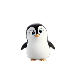 Adorable White Penguin with Awestruck Expression Standing on Snowy Surface