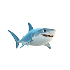 Realistic White Shark Swimming Close-Up