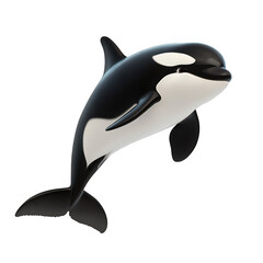 Obraz premium 3D Orca Whale in Profile with Open Mouth