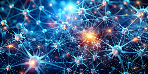 Abstract background of and neural network technology, Artificial intelligence, machine learning