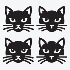 Fototapeta premium Cat Silhouette Bundle Clip Art Vector Illustration for Animal Lovers