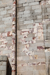 Bleeding Sandstone of The Cathedral of Avila called Cathedral of The Saviour, in the old town of...