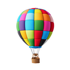 Fototapeta premium Colorful hot air balloon isolated on black background