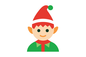 Christmas elf icon vector illustration.
