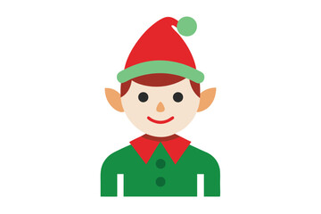 Christmas elf icon vector illustration.
