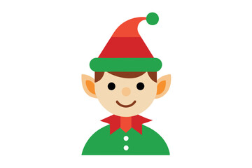 Christmas elf icon vector illustration.
