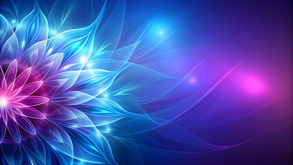 Blue purple gradient background with abstract violet pink energy flower , blue, purple