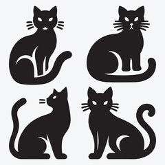 Cat Silhouette Bundle Clip Art Vector Illustration for Animal Lovers