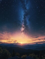 Fototapeta premium Milky Way Night Sky View