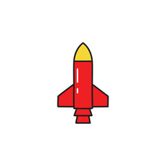 Obraz premium Vector icon logo of war missile. 