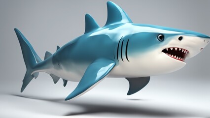 Obraz premium 3d shark on a white background