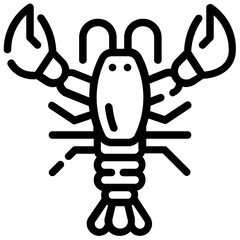 lobster outline vector icon