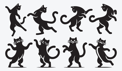 Fototapeta premium Cat Silhouette Bundle Clip Art Vector Illustration for Animal Lovers