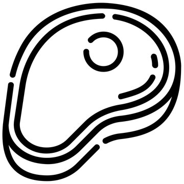meat outline vector icon