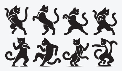 Obraz premium Cat Silhouette Bundle Clip Art Vector Illustration for Animal Lovers