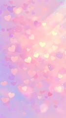 Dreamy Pink Pastel Hearts Background Wallpaper