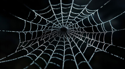 spider web isolated on black background