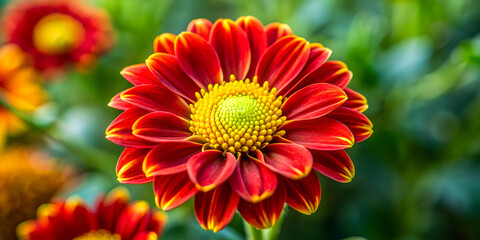Vibrant red and yellow flower in full bloom, blooming, colorful, petals, flora, nature, vibrant, garden, plant, botany, summer