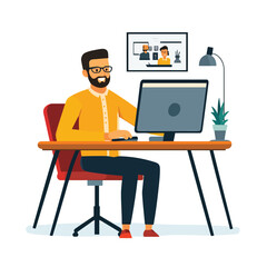 Man working on computer