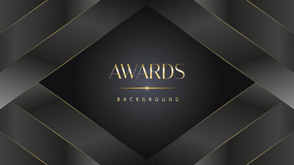 Modern dark black and golden slant lines luxury background. Premium award background. Modern abstract design template.