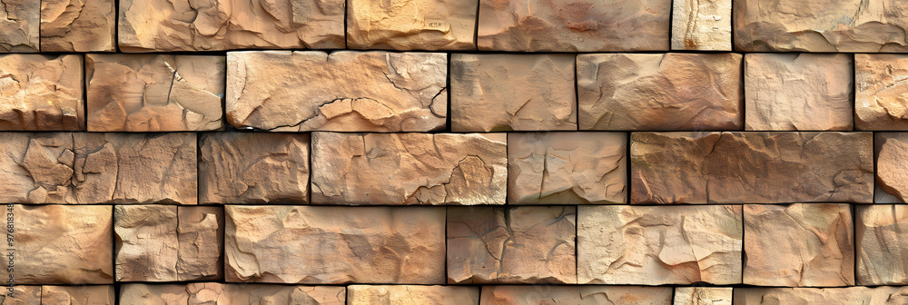 Wall mural Smooth wall rectangular sandstone blocks