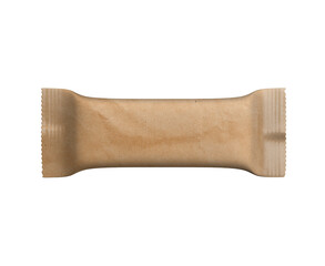 chocolate candy packaging on white background. Top view, Mockups for Branding Design, blank packaging biscuit plastic sachet