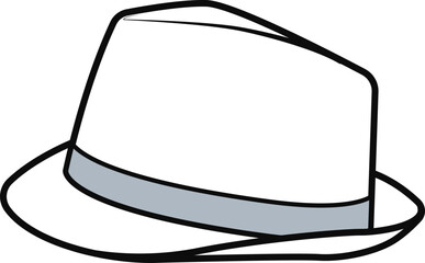 Felt Hat, Fedora Hat vector illustration. Hat accessory design flat sketch