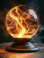 Crystal Ball with Lightning Inside
