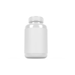 Pills bottle isolated on white background. Mockup. Blank. 3d illustration.
