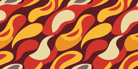 Fabric Seamless Pattern groovy style 