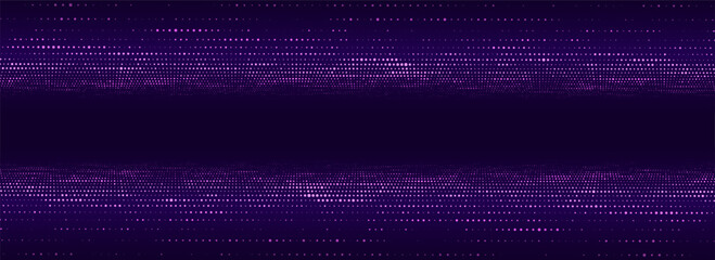 Vector double perspective grid on purple background. Digital cyberspace. Network connection structure. Abstract mesh background.	