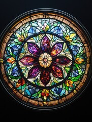 Flower Stained Glass Window