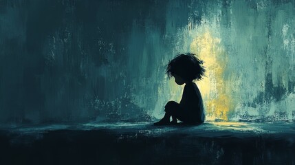 A poignant illustration depicting a child experiencing sadness and adjustment challenges due to a new environment. This artwork captures the emotional impact of relocating and settling into a new