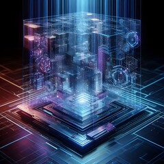 3d rendering of holographic layering