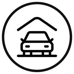 Editable parking area, garage vector icon. Property, real estate, construction, mortgage, interiors. Part of a big icon family. Perfect for web and app interfaces, presentations, infographics, etc