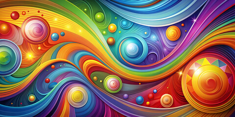 Abstract colorful background with vivid swirls and geometric shapes, colorful, abstract, background, vibrant, swirls, geometric