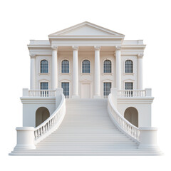 Fototapeta premium Classic white building with grand staircase and columns