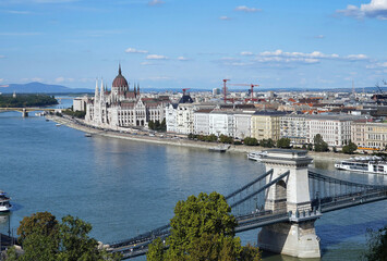 View of Budapest skyline and Danube River