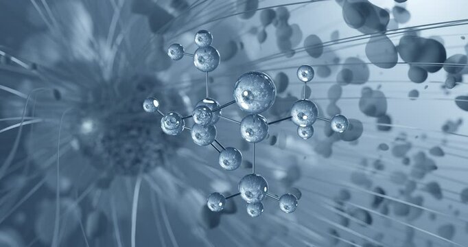 Penicillamine rotating molecular 3d structure ball-and-stick model, looped video heavy metal antagonists
