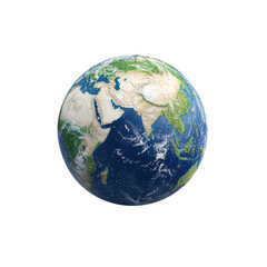 Detailed view of Earth showing continents and oceans