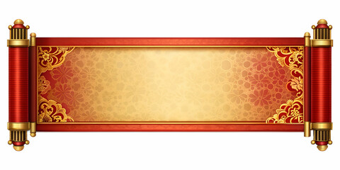 rendering Chinese hand scroll with empty space for custom wording suitable for Chinese New Year or calligraphy